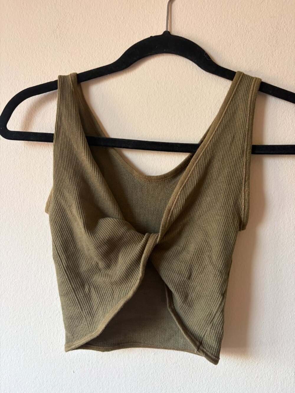 Urban Outfitters Out From Under Olive Twist Front Going Out Top